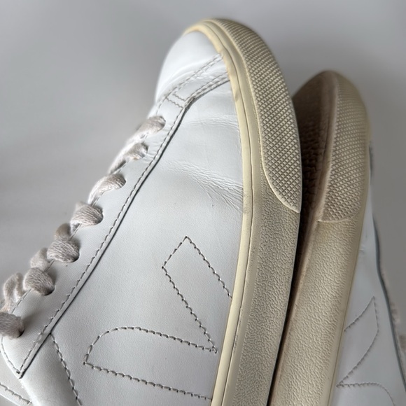 VEJA Esplar Leather Logo Sneakers in White Color Womens Size 7 - Picture 9 of 16